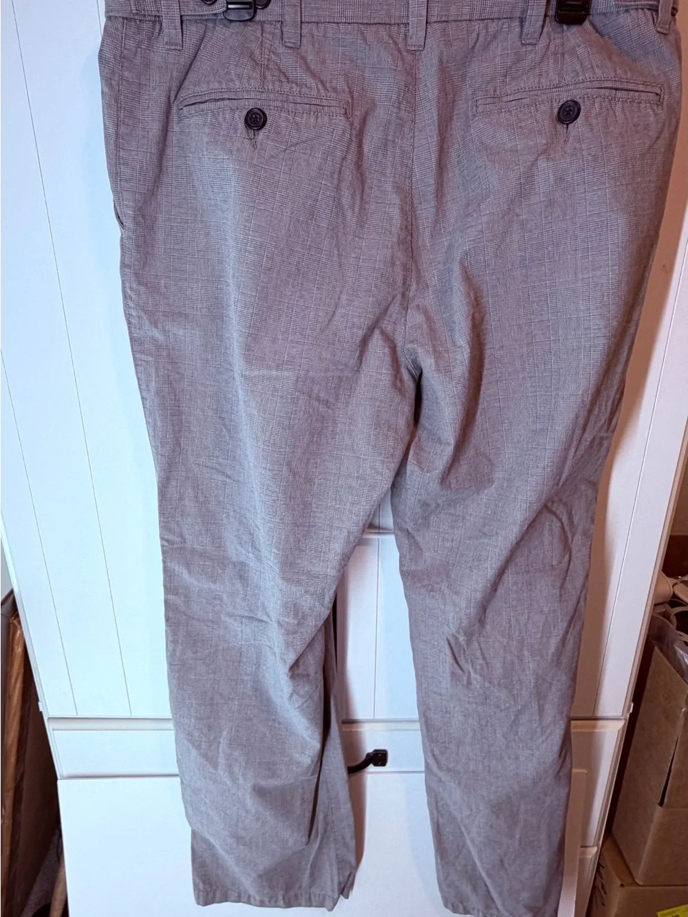 Old Navy 2008 Gray Grid Check Trousers Men's Academia Workwear Boho Y2K
